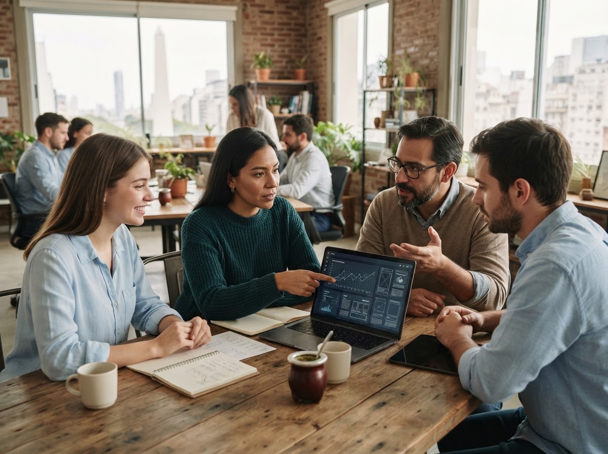 Dineroplus AI: equipo analizando métricas de riesgo en pantalla